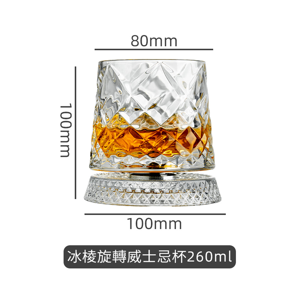 浮雕水晶旋轉威士忌酒杯 - 展示圖11｜BRAVOMART