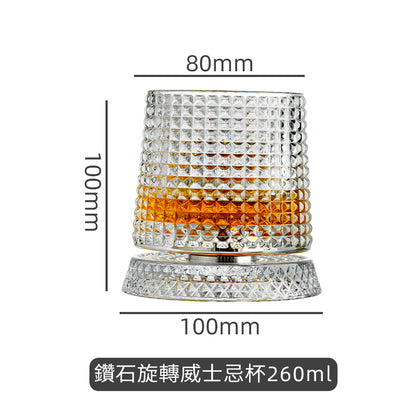 浮雕水晶旋轉威士忌酒杯 - 展示圖15｜BRAVOMART