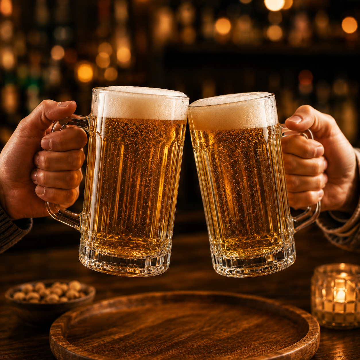 經典直紋把手啤酒杯