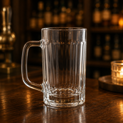 經典直紋把手啤酒杯