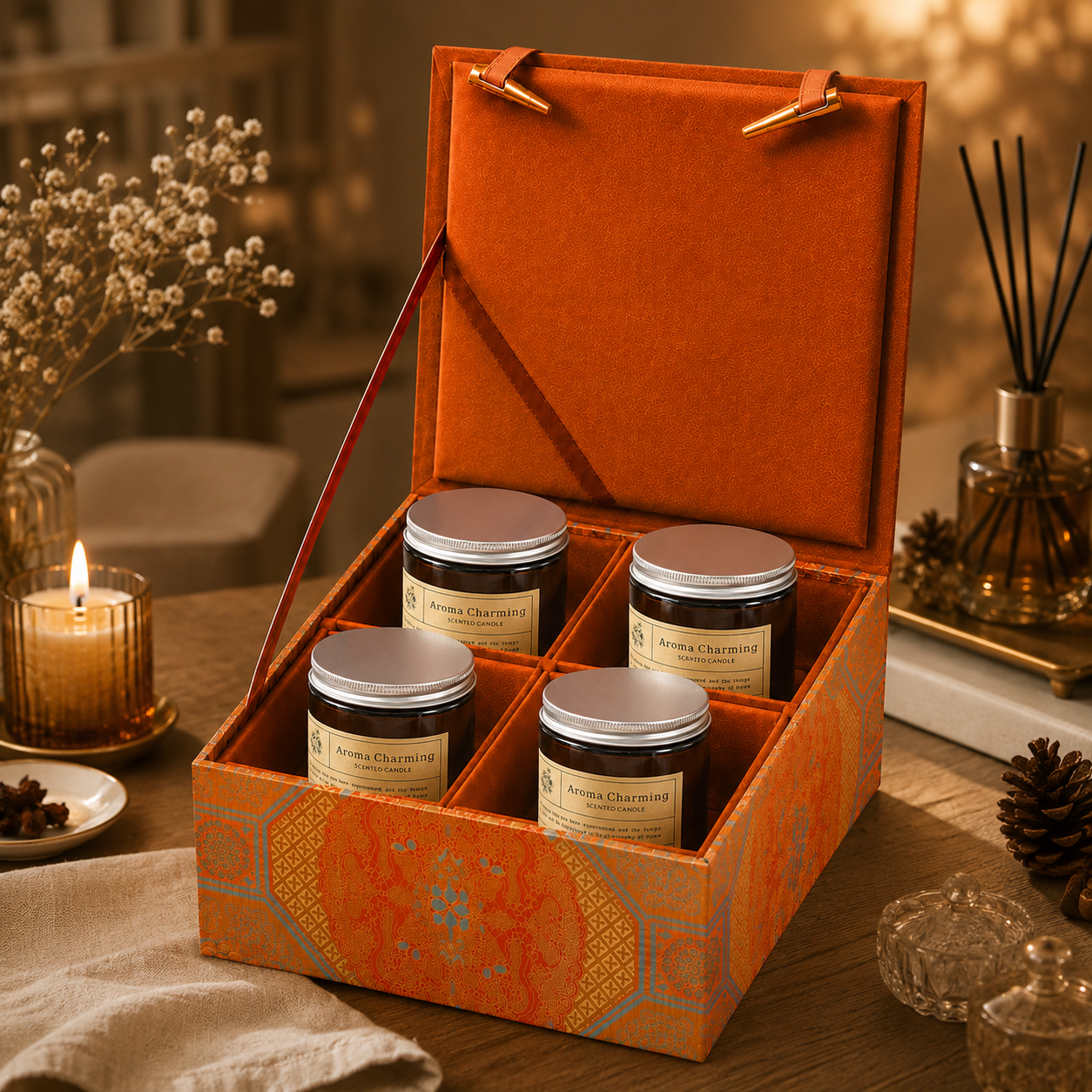 馥郁之光香氛蠟燭 - 4入組禮盒