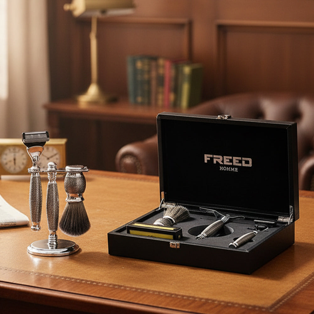 鍍鎳浮雕，奢華禮盒，展現紳士品味。FREED 客製化刻字