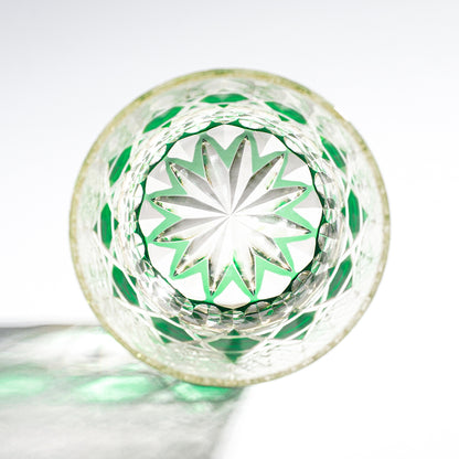 日式江戶切子 霜紋撞色手工切割威士忌杯 - 綠色 - 配色展示｜BRAVOMART