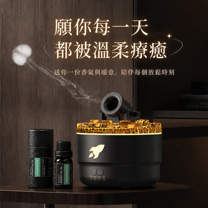 炮臺造型七彩香氛加濕香薰機 加贈香氛精油10ML