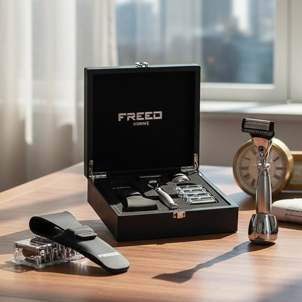 FREED 【一周年紀念款】尊爵四件組刮鬍刀禮盒 - 阿提米絲 細節展示