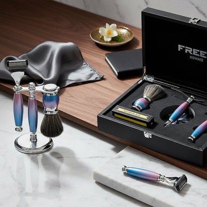 FREED 【兩週年特仕款】五刀式刮鬍刀豪華禮盒四件組 - 獨角獸 包裝展示