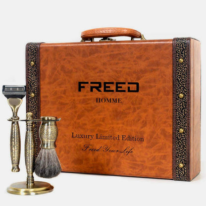 【兩週年紀念款】 豪華典藏版刮鬍刀禮盒 - 仿古銅蝕刻雕花 - FREED