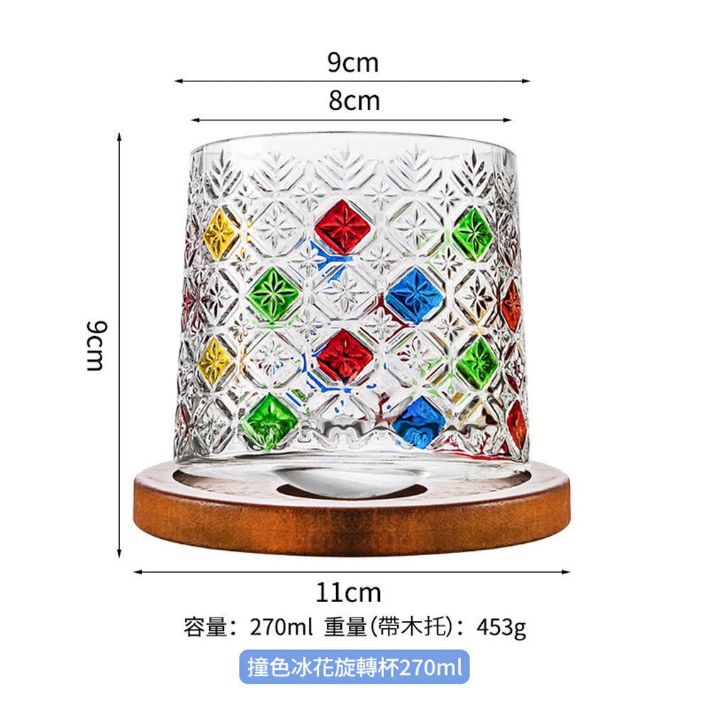 加厚彩色玻璃旋轉威士忌杯 - 展示圖14｜BRAVOMART