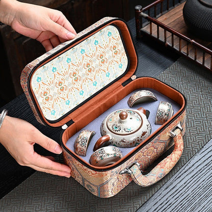 敦煌鳳翎一壺四杯旅行茶具組 送禮氛圍