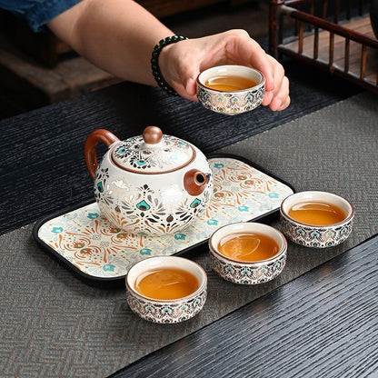 敦煌鳳翎一壺四杯旅行茶具組 情境 1