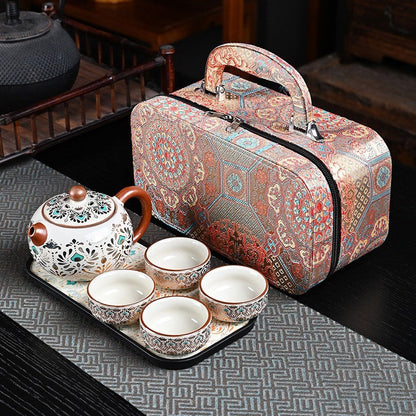 敦煌鳳翎一壺四杯旅行茶具組 情境 2