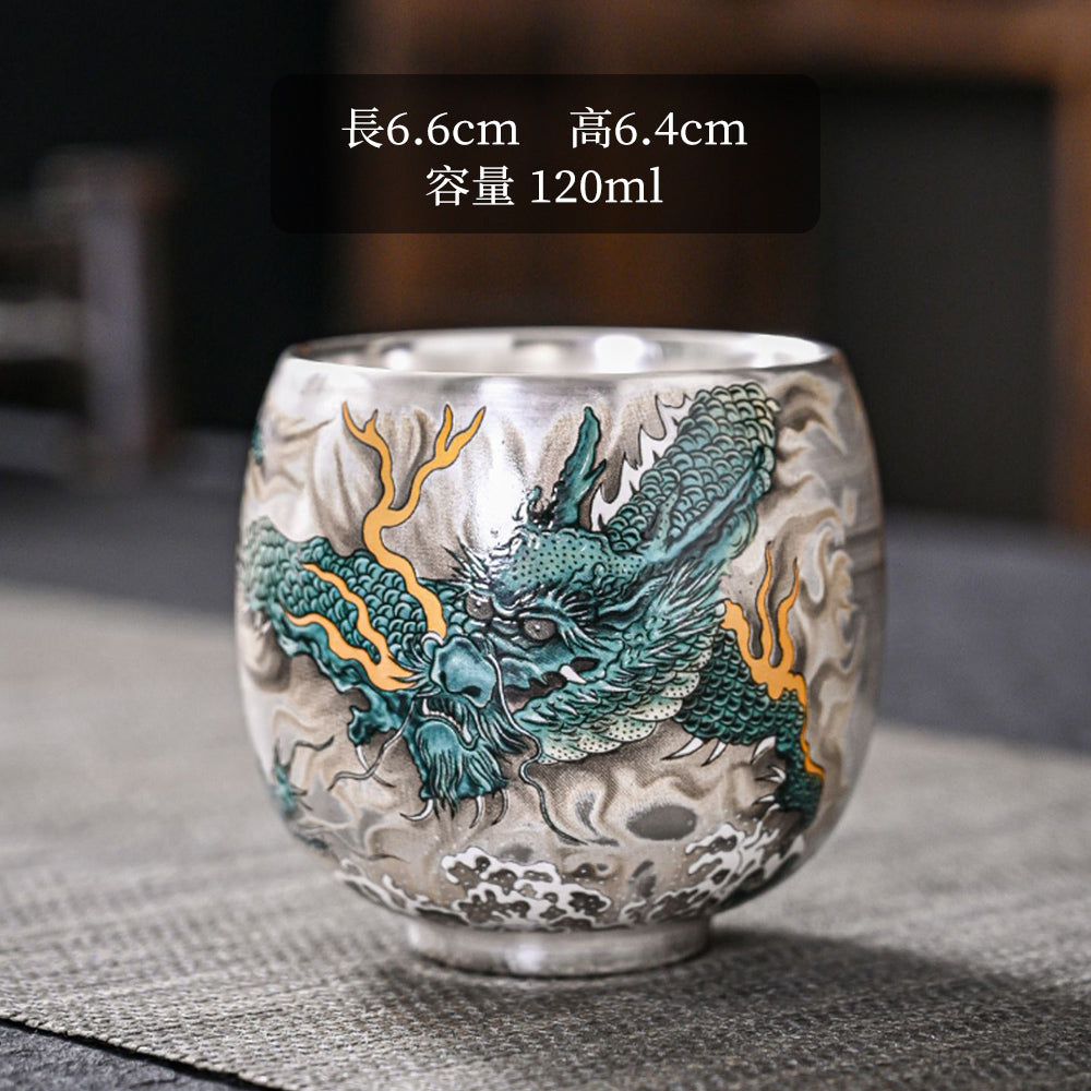 青龍鎏銀茶杯 反口杯 茶盞 - 配色展示｜BRAVOMART